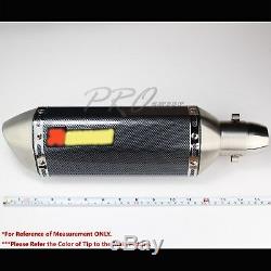 1.5-2 Inlet 1-1/4 Rolled Burnt Tip Carbon Look Racing Muffler Exhaust System