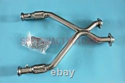 2.25 Stainless Racing Exhaust Mid X-Pipe Kit Fit 96-04 Ford Mustang Gt 4.6L