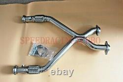 2.25 Stainless Steel Dual Exhaust Cross X-pipe For 96-04 Mustang 4.6l Gt Racing
