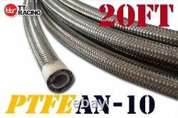 20 Feet Stainless Steel PTFE Fuel AN-10 Swivel Hose 10 Fittings End E85