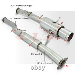 3 S/S JDM Catback Exhaust 4.5 Chrome Tip For 2002-2007 Subaru Impreza WRX STI