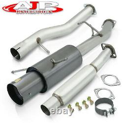 3 SS JDM Catback Exhaust 4.5 Gunmetal Tip For 2002-2007 Subaru Impreza WRX STI