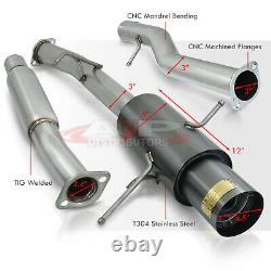 3 SS JDM Catback Exhaust 4.5 Gunmetal Tip For 2002-2007 Subaru Impreza WRX STI