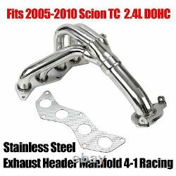 4-1 Racing Stainless Steel Exhaust Header Manifold For 05-10 Scion TC 2.4L DOHC