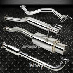 4 Muffler Tip Racing Catback+hi-flow Exhaust Pipe For 01-05 CIVIC Ex Em2 Es2