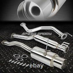 4 Muffler Tip Racing Catback+hi-flow Exhaust Pipe For 01-05 CIVIC Ex Em2 Es2