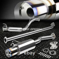 4 Round Burnt Muffler Tip T-304 Racing Catback Exhaust For 06-11 Honda CIVIC