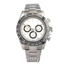40mm Panda Dial Chronograph Stainless Steel Sport Racing Watch Automatic watch