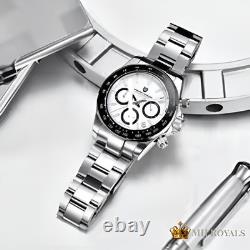 40mm Panda Dial Chronograph Stainless Steel Sport Racing Watch Automatic watch