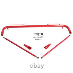 48-49 Racing Seats Harness Bar Safety Seat Belt Stainless Steel Roll Kit Red