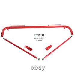 48 Harness Bar Kit Stainless Steel Racing Safety Seat Belt Roll Rod Bar Red