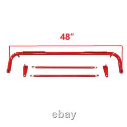 48 Stainless Steel Racing Safety Seat Belt Chassis Red Harness Bar Rod Chrome