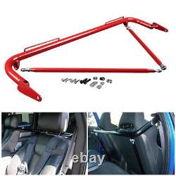 48 Universal Racing Harness Bar Stainless Steel Safety with Support Rods Red