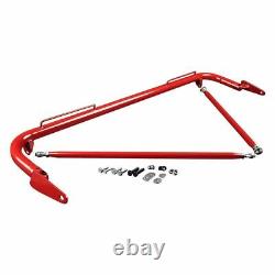 48 Universal Racing Harness Bar Stainless Steel Safety with Support Rods Red