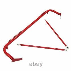 48 Universal Racing Harness Bar Stainless Steel Safety with Support Rods Red