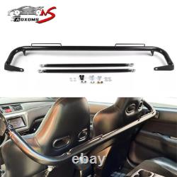 49 Black Stainless Steel Racing Safety Chassis Seat Belt Roll Harness Bar Rod