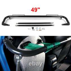 49 Black Universal Stainless Steel Racing Safety Seat Belt Roll Harness Bar Rod