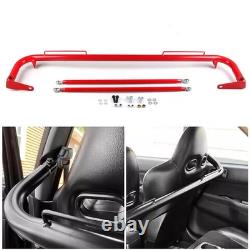 49 Car Stainless Steel Racing Safety Seat Belt Chassis Roll Harness Bar Rod Red