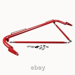 49 Red Universal Stainless Steel Racing Safety Seat Belt Roll Harness Bar Rod