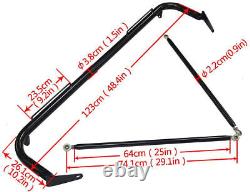 49 Stainless Steel Racing Safety Seat Belt Chassis Roll Harness Bar Rod Black