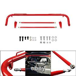 49 Stainless Steel Racing Safety Seat Belt Chassis Roll Harness Bar Rod Red