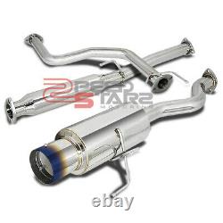 4burnt Muffler Tip Catback Exhaust+racing Header Manifold For CIVIC Eh/em 2/4dr