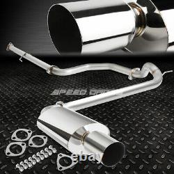 4oe Round Muffler Tip Stainless Racing Catback Exhaust For 89-91 CIVIC Ed Sedan