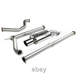 4oe Round Muffler Tip Stainless Racing Catback Exhaust For 89-91 CIVIC Ed Sedan