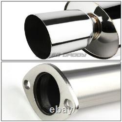 4oe Round Muffler Tip Stainless Racing Catback Exhaust For 89-91 CIVIC Ed Sedan