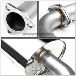 4oe Round Muffler Tip Stainless Racing Catback Exhaust For 89-91 CIVIC Ed Sedan