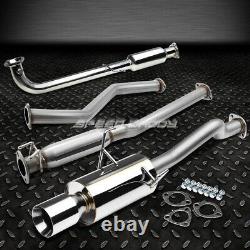 4rolled Muffler Tip Racing Catback+exhaust Pipe For 01-05 CIVIC Ex 2/4dr Em Es