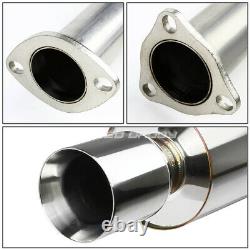 4rolled Muffler Tip Racing Catback+exhaust Pipe For 01-05 CIVIC Ex 2/4dr Em Es