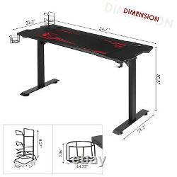 55'' Computer Desk Gaming Table Racing Style Home Office Ergonomic with Mouse Pad