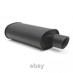 BLOX Racing 2.5in Stainless Steel SL Sport Muffler with Slant Cut Tip Matte Black