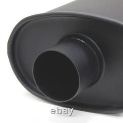 BLOX Racing 3in Stainless Steel SL Sport Muffler with Slant Cut Tip Matte Black