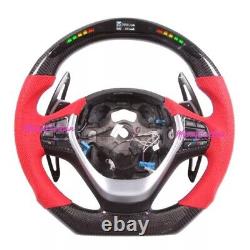 BMW Series 3 Carbon Fiber LED Steering Wheel Racing Flat Bottom Customized