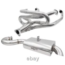 BUGPACK Stainless Steel 1-5/8 Merged Racing Exhaust Header WithMondo Muffler