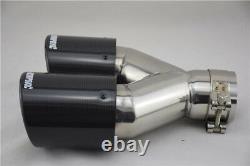 Black Carbon Fiber Racing Car Exhaust Tip Universal 2.5 inlet Muffler Pipe Left