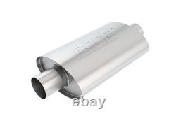 Borla XR-1 Stainless Steel Racing Muffler 2.5in Center Inlet/Outlet, Oval Design