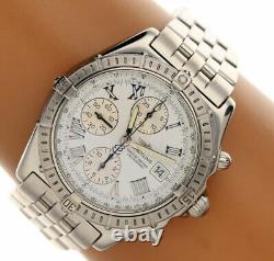 Breitling Crosswind Racing chronograph #A13355 stainless steel watch 43 MM
