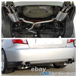 Catback Exhaust Fits 2008-2014 Subaru Impreza WRX STI Sedan S/S Quad Muffler Tip