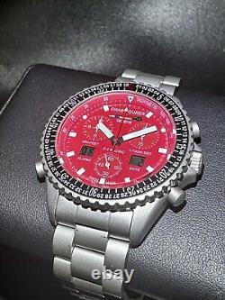 Chase-durer F1 Racing Chrono Alarm Chronograph Red Dial 42mm Stainless Steel