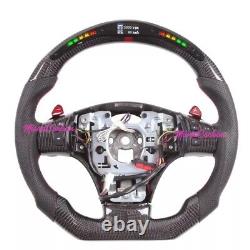 Chevrolet C6 Carbon Fiber LED Steering Wheel Racing RPM REV Flat Bottom