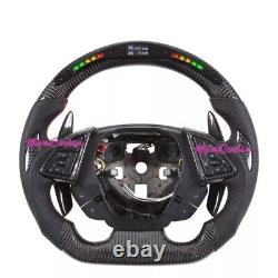 Chevrolet Camaro Carbon Fiber LED Steering Wheel Racing RPM REV Flat Bottom