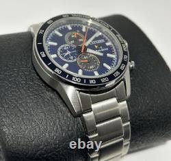 Citizen Eco Drive Stainless Steel Chronograph Crono Racing Mens Watch CA0781-84L