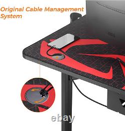 Computer Desk Racing Style, 47 Inch Gaming Desk, Writing Home Office Desk with F