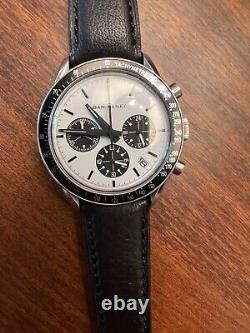Dan Henry 1962 Racing Chronograph White Panda Mecha Quartz Date Great Shape