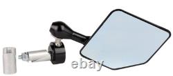 Driven Racing DHBML-BK Halo Left Side Bar End Mirror, Stainless Steel