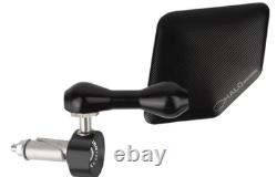 Driven Racing DHBML-BK Halo Left Side Bar End Mirror, Stainless Steel