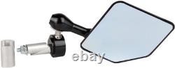 Driven Racing Halo Right Side Bar End Mirror Stainless Steel Black DHBMR-BK